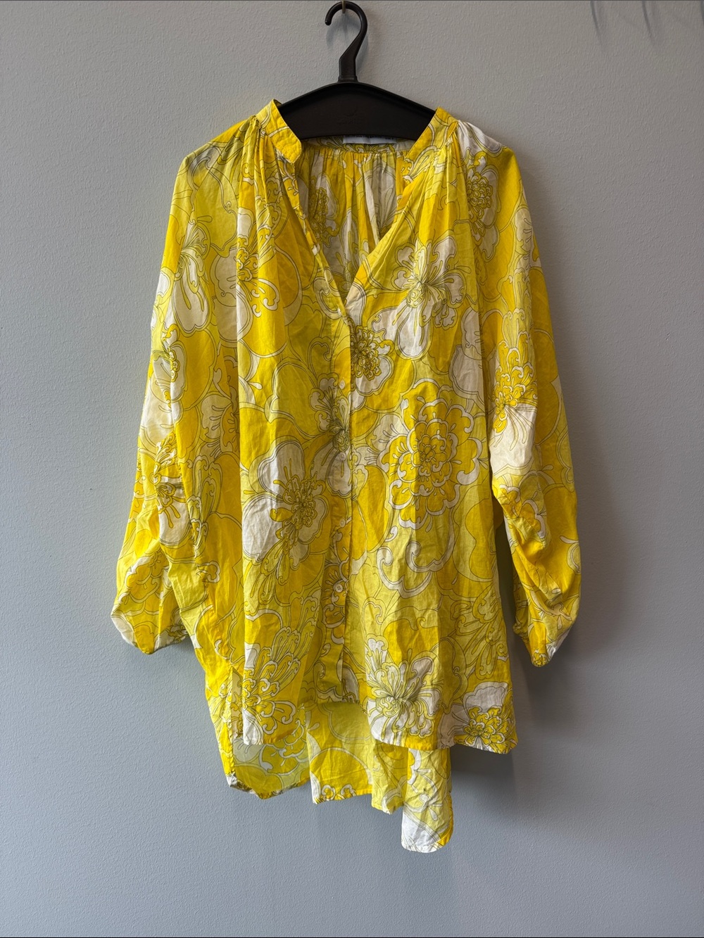 Faithfull the Brand Yellow and White Floral Tunic Top